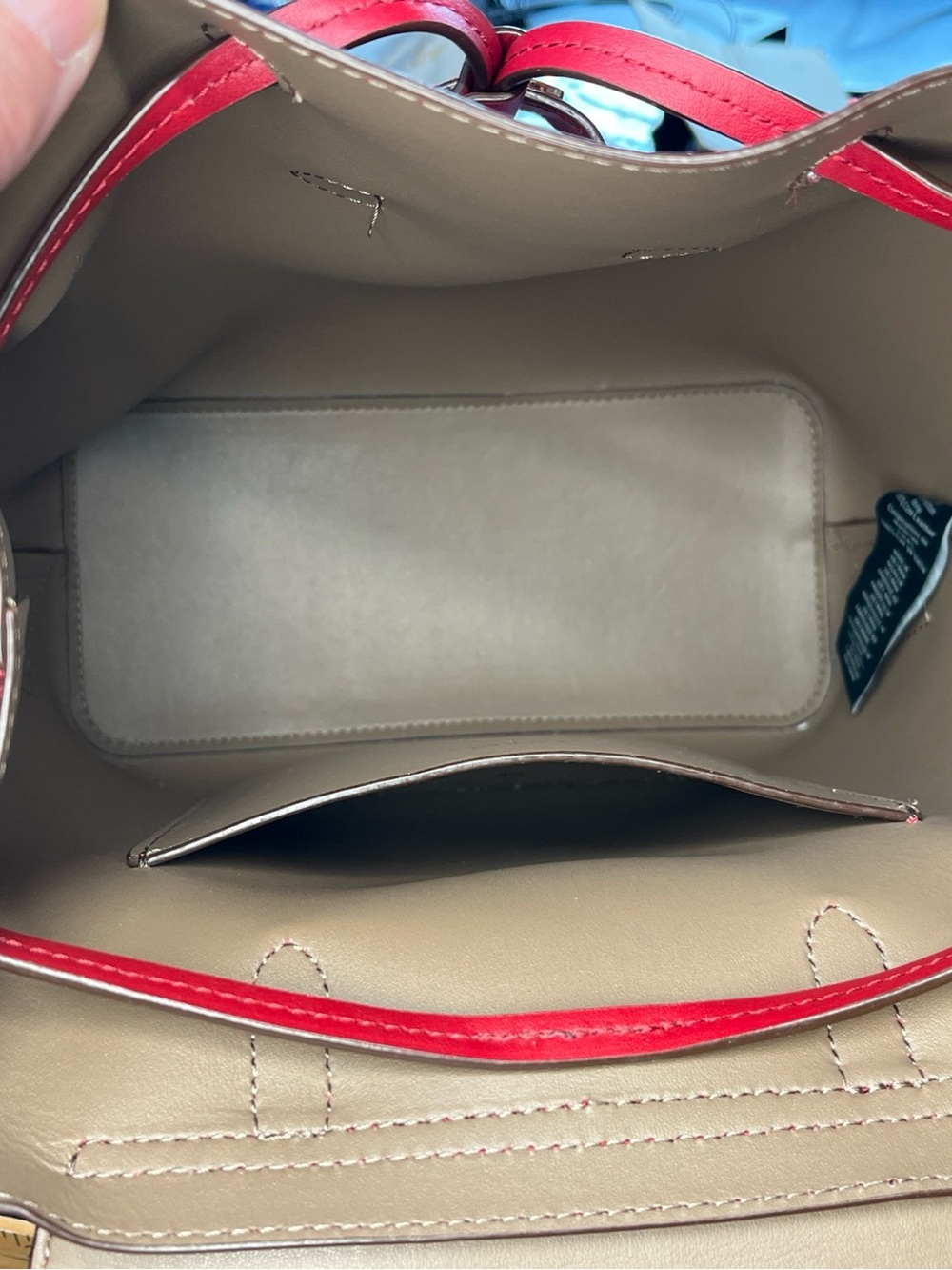 Ralph Lauren Red Leather Backpack with Gold Hardware - Picture 8 of 11